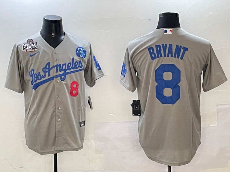Men Los Angeles Dodgers #8 Bryant Grey Game 2025 Nike MLB Jersey style 4->los angeles dodgers->MLB Jersey